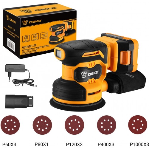 Шлифмашина эксцентриковая DEKO DKCG20-125 (063-4022) 