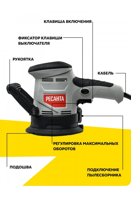 Шлифмашина эксцентриковая Ресанта ЭШМ-125Э (75/6/2) 5