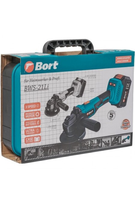 Шлифмашина угловая BORT BWS-21Li (93413571) 8
