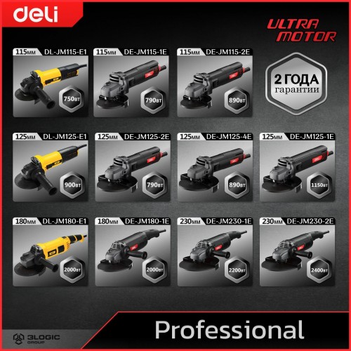 Шлифмашина угловая Deli DE-JM115-2E 8