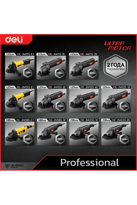 Шлифмашина угловая Deli DE-JM125-2E 8