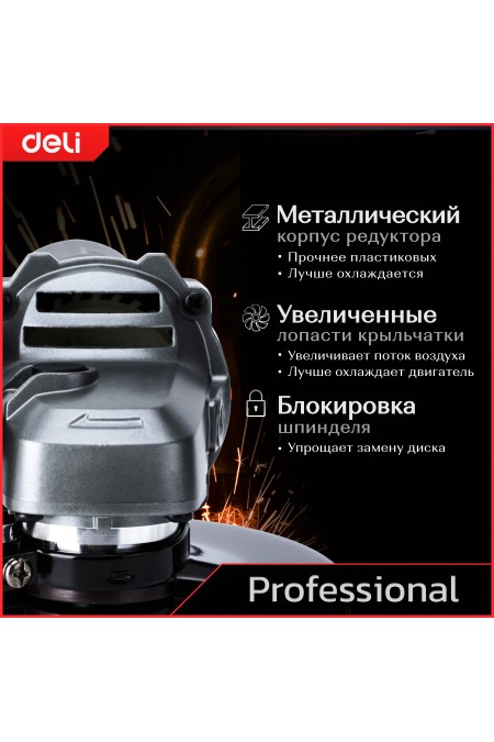 Шлифмашина угловая Deli DE-JM125-4E 1