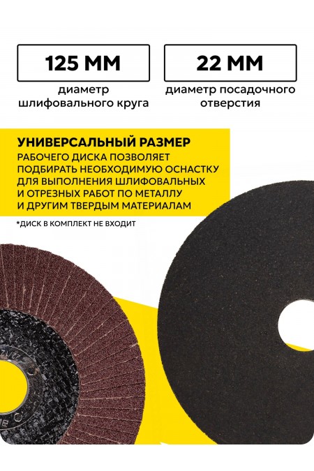 Шлифмашина угловая Ресанта УШМ-125/1100 ПП (75/12/15) 3