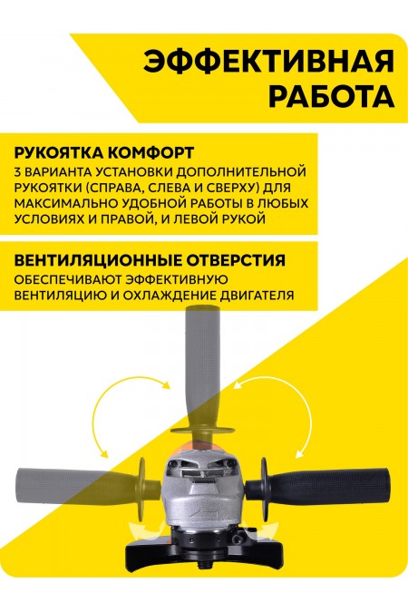 Шлифмашина угловая Вихрь УШМ-125/1200Э (72/12/7) 4