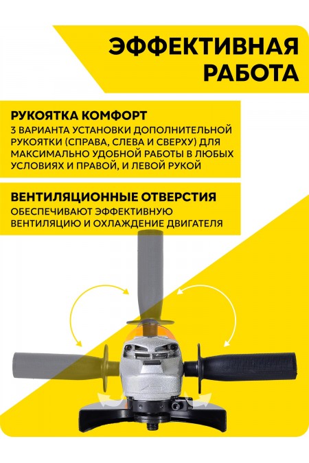 Шлифмашина угловая Вихрь УШМ-150/1400Э (72/12/8) 4