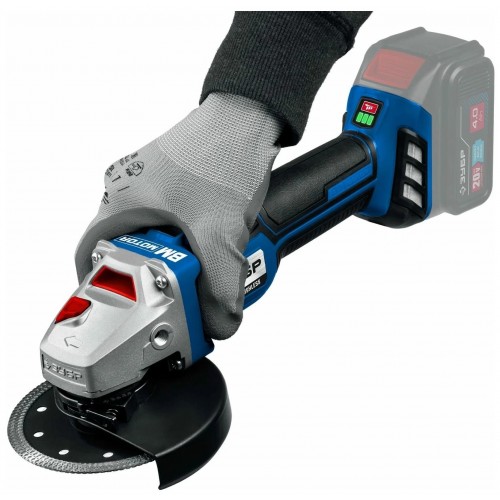 Шлифмашина угловая ЗУБР AB-125 бех АКБ 2