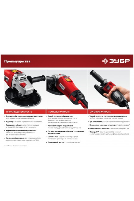 Шлифмашина угловая Зубр УШМ-125-1105 ЭТ 5