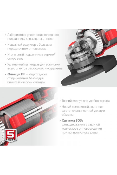 Шлифмашина угловая Зубр УШМ-125-805 2