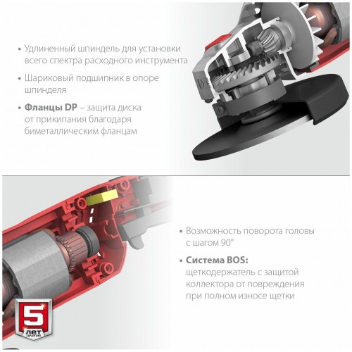 Шлифмашина угловая Зубр УШМ-125-805 2