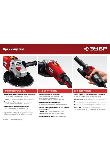 Шлифмашина угловая Зубр УШМ-125-805 7