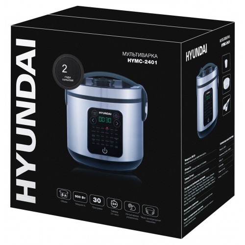Мультиварка Hyundai HYMC-2401 (серебристый/черный) 21