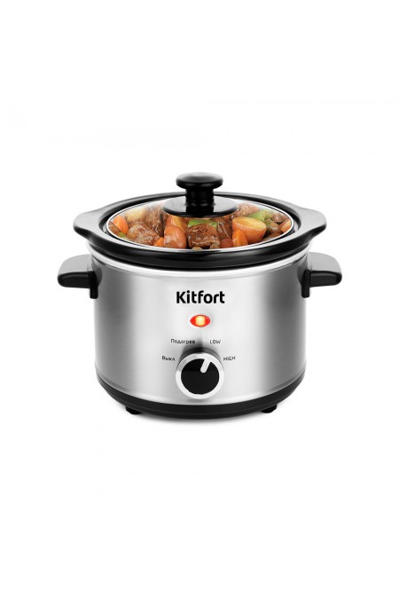 Медленноварка Kitfort KT-205 (серебристый/черный) 