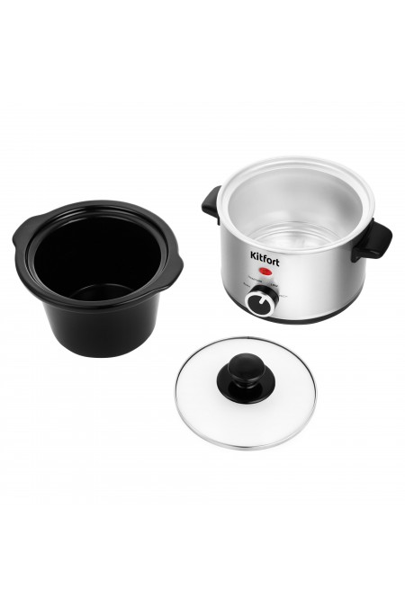 Медленноварка Kitfort KT-205 (серебристый/черный) 1
