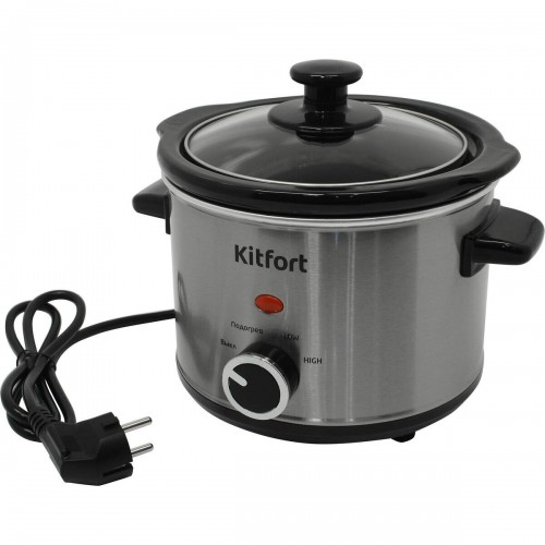 Медленноварка Kitfort KT-205 (серебристый/черный) 3