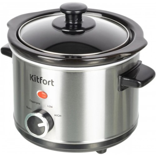 Медленноварка Kitfort KT-205 (серебристый/черный) 8