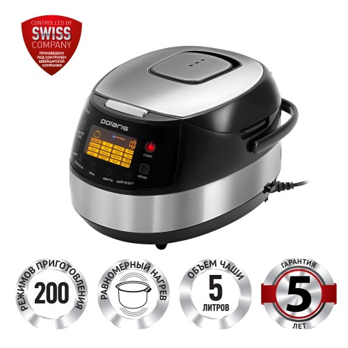 Мультиварка Polaris PMC 0517AD (серебристый/черный) 