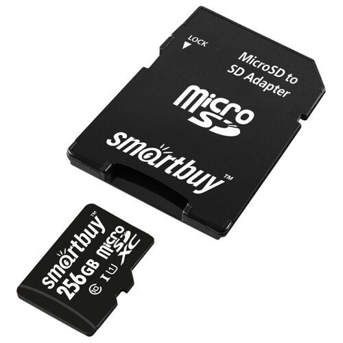 Карта памяти SMARTBUY MicroSDXC Class10 UHS-1 (SB256GBSDCL10-01) 256GB + SD адаптер (черный) 2