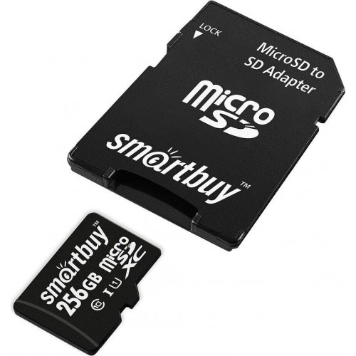 Карта памяти SMARTBUY MicroSDXC Class10 UHS-1 (SB256GBSDCL10-01) 256GB + SD адаптер (черный) 4