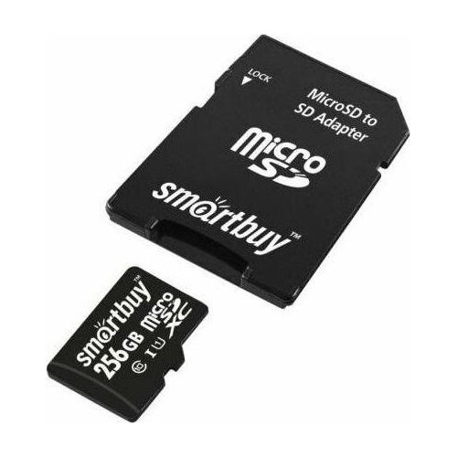 Карта памяти SMARTBUY MicroSDXC Class10 UHS-1 (SB256GBSDCL10-01) 256GB + SD адаптер (черный) 5