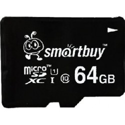 Карта памяти SMARTBUY MicroSDXC Class10 UHS-1 (SB64GBSDCL10-00) 64GB (черный)