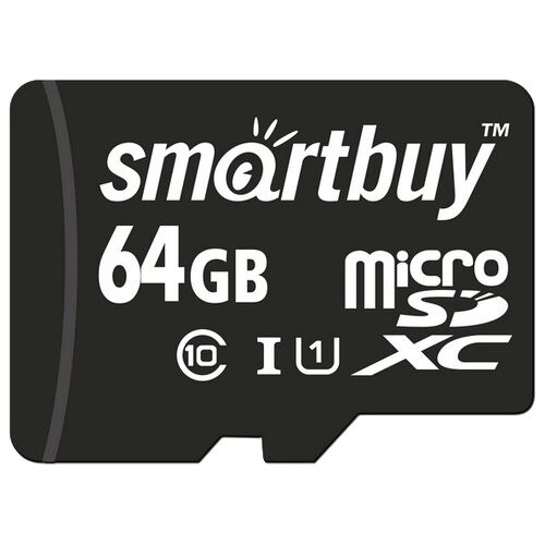 Карта памяти SMARTBUY MicroSDXC Class10 UHS-1 (SB64GBSDCL10-00) 64GB (черный) 1
