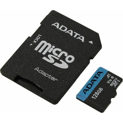 Карта памяти ADATA MicroSDHC Class10 UHS-I A1 128GB + SD адаптер (AUSDX128GUICL10A1-RA1) 10