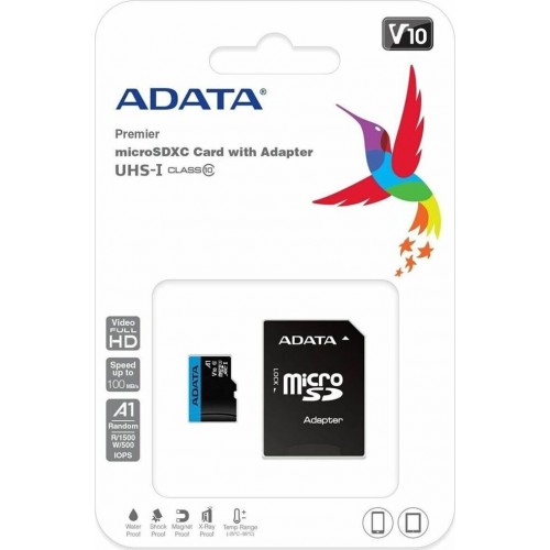 Карта памяти ADATA MicroSDHC Class10 UHS-I A1 128GB + SD адаптер (AUSDX128GUICL10A1-RA1) 5
