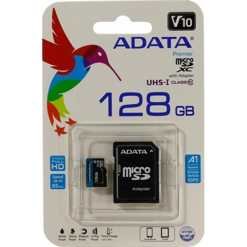 Карта памяти ADATA MicroSDHC Class10 UHS-I A1 128GB + SD адаптер (AUSDX128GUICL10A1-RA1) 8