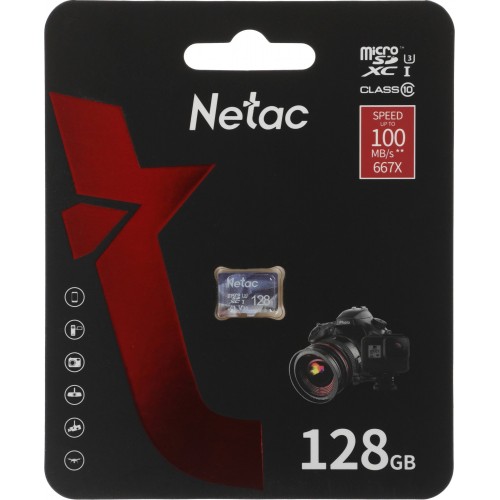 Карта памяти Netac microSDHC P500 ULTRA 128GB (NT02P500ULT-128G-S) 
