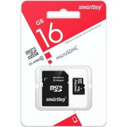 Флешка SMARTBUY MicroSDHC Class10 LE 16GB (SB16GBSDCL10-01LE) + SD адаптер