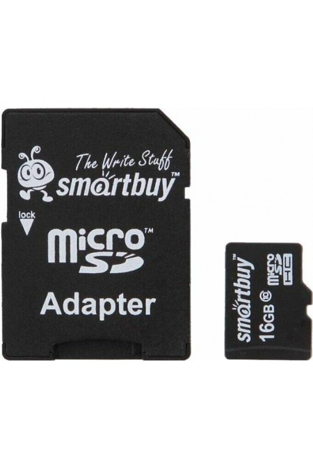 Флешка SMARTBUY MicroSDHC Class10 LE 16GB (SB16GBSDCL10-01LE) + SD адаптер 9