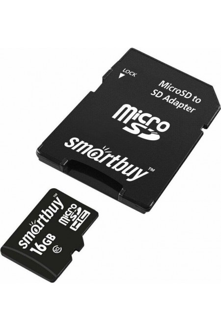 Флешка SMARTBUY MicroSDHC Class10 LE 16GB (SB16GBSDCL10-01LE) + SD адаптер 2
