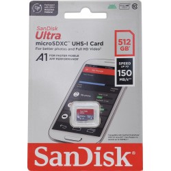 Флешка SanDisk microSDXC Class 10 Ultra UHS-I A1 512GB (красный/серый)