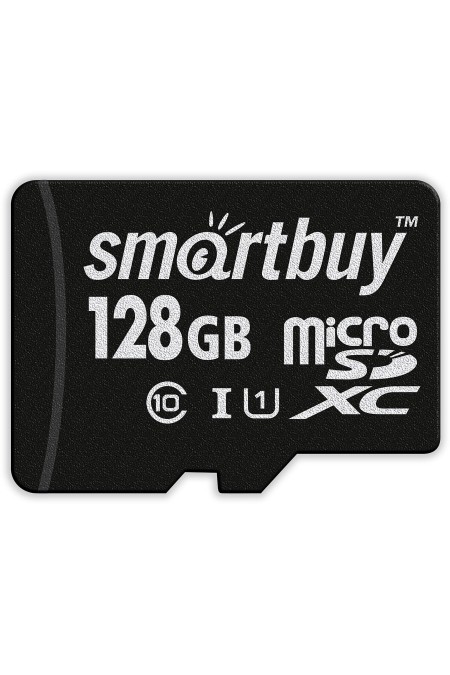 Флешка SMARTBUY MicroSDXC Class10 UHS-I U1 (SB128GBSDCL10-01) 128GB + SD адаптер (черный) 