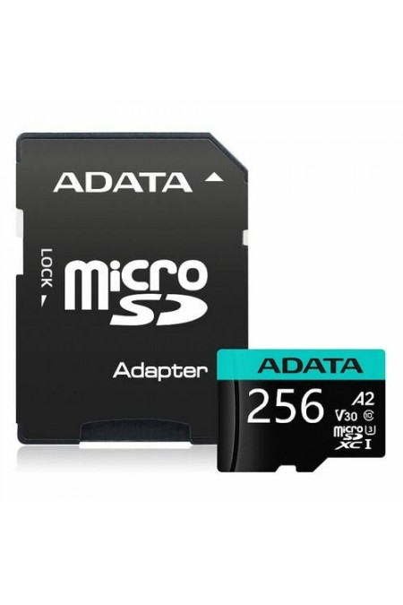 Карта памяти ADATA AUSDX256GUI3V30SA2-RA1 Premier Pro 256GB + SD адаптер (черный) 