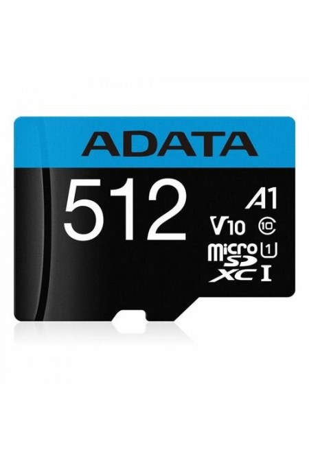 Карта памяти ADATA MICRO SDXC AUSDX512GUICL10A1-RA1 512GB + SD адаптер (черный) 