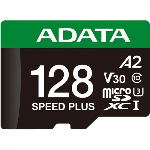 Карта памяти ADATA MicroSD SPEED PLUS (UD128GUI3V30A2SP-RA1) 128GB + SD адаптер 