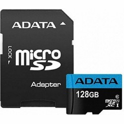 Карта памяти ADATA MicroSDHC Class10 UHS-I A1 128GB + SD адаптер (AUSDX128GUICL10A1-RA1)