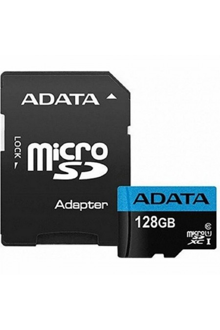 Карта памяти ADATA MicroSDHC Class10 UHS-I A1 128GB + SD адаптер (AUSDX128GUICL10A1-RA1) 