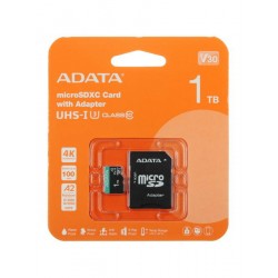 Карта памяти ADATA microSDXC Class 10 UHS-I U3 V30S A2 1TB + (SD адаптер) (AUSDX1TUI3V30SA2-RA1)