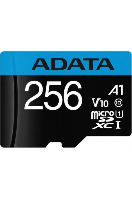 Карта памяти ADATA MicroSDXC Premier Class10 UHS-I A1 256GB + SD адаптер (AUSDX256GUICL10A1-RA1) 1