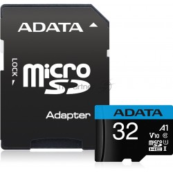 Карта памяти ADATA Premier microSDHC UHS-I U1 V10 A1 Class10 32GB + SD адаптер (AUSDH32GUICL10A1-RA1) (черный)