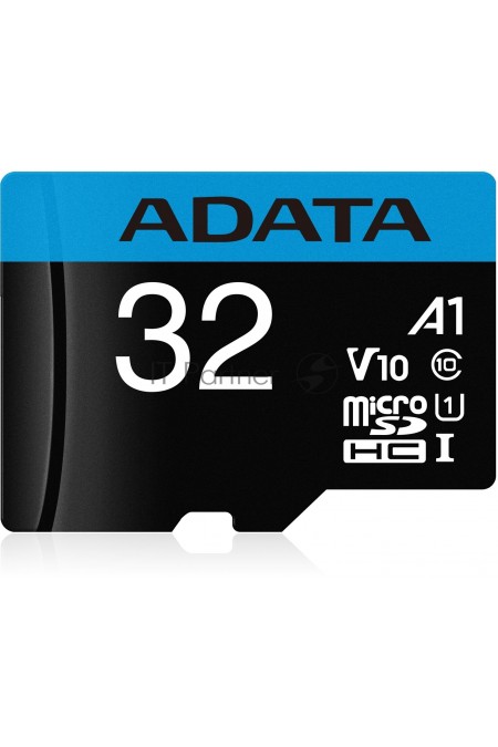 Карта памяти ADATA Premier microSDHC UHS-I U1 V10 A1 Class10 32GB + SD адаптер (AUSDH32GUICL10A1-RA1) (черный) 1
