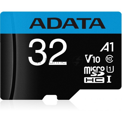 Карта памяти ADATA Premier microSDHC UHS-I U1 V10 A1 Class10 32GB + SD адаптер (AUSDH32GUICL10A1-RA1) (черный) 1