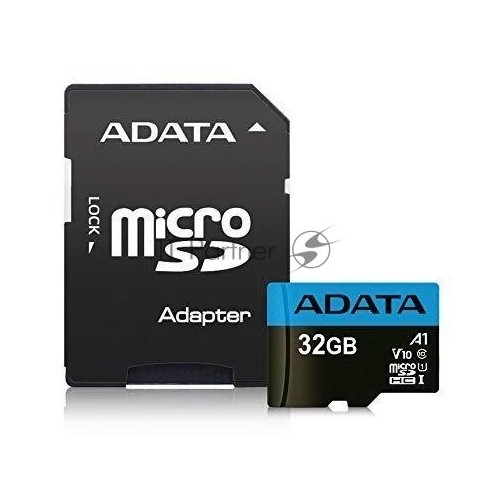 Карта памяти ADATA Premier microSDHC UHS-I U1 V10 A1 Class10 32GB + SD адаптер (AUSDH32GUICL10A1-RA1) (черный) 2