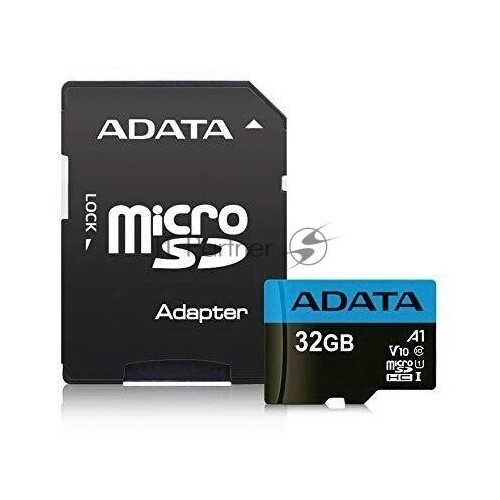 Карта памяти ADATA Premier microSDHC UHS-I U1 V10 A1 Class10 32GB + SD адаптер (AUSDH32GUICL10A1-RA1) (черный) 3