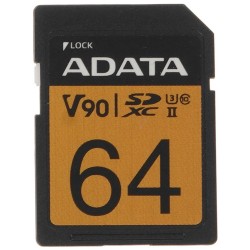 Карта памяти ADATA Premier ONE SDXC Class 10 UHS-II U3 V90 64GB (черный)