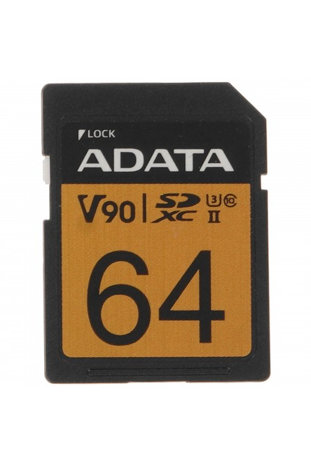 Карта памяти ADATA Premier ONE SDXC Class 10 UHS-II U3 V90 64GB (черный) 