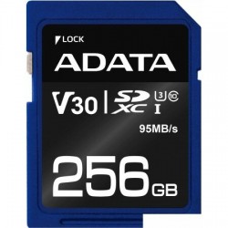 Карта памяти ADATA Premier Pro SDXC Class 10 UHS-I U3 V30S 256GB (ASDX256GUI3V30S-R)