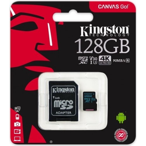 Карта памяти GoPower microSD Class10 UHS-I (U3) V30 128GB + SD адаптер (черный) 2